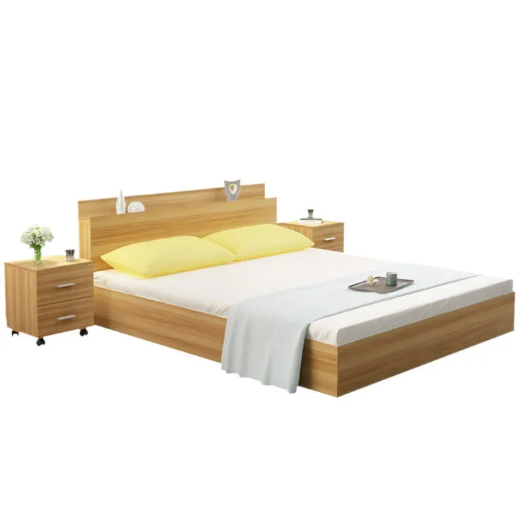 MZC-04 Design personalizzato moderno MDF/pannello di particelle letto in legno con supporto notturno fornitura di fabbrica