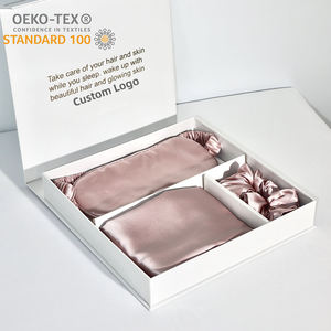 Juego de Regalo de Lujo de Seda Pura de Morera, Funda de Almohada, Antifaz y Coleteros, Súper Suaves, de 19 y 22 mm, a Buen <span class=keywords><strong>Precio</strong></span> - Product Image 1