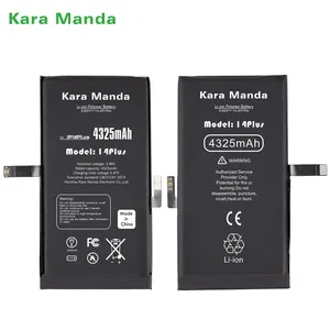 Kara Manda KM Crack Phone Battery Replacement 100% Health For Solve Popup Repair IPhone Battery For IPhone 14 Plus Battery