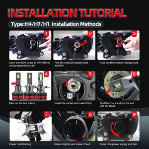 Bombillas LED para Faros Delanteros <span class=keywords><strong>M8</strong></span> Pro H7 60W 5000LM 6500K para Cruze K5, Ajuste Universal para Automóviles, Bombilla de Aluminio H4 H1 H3 H11 9005 9006 - Product Image 3