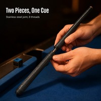 Queue de billard en fibre de carbone noire B1-02 1470mm 19oz, joint en acier inoxydable 1/2, pour Snooker, Billard chinois 8 boules, 9 boules, vente en gros