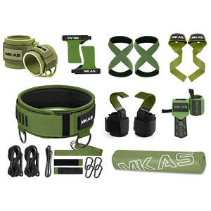 Dây đeo tạ đa năng MKAS: đệm tạ, móc nâng tạ, dụng cụ tập thể dục dụng cụ, hỗ trợ đầu gối, 8 dây đeo cổ tay, đai tập tạ 4 trong 1 - Product Image 1