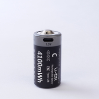 Baterai Isi Ulang USBC Ukuran C 1.5V 4100mWh Tegangan Konstan Lithium Ion Li-ion untuk Perangkat Elektronik