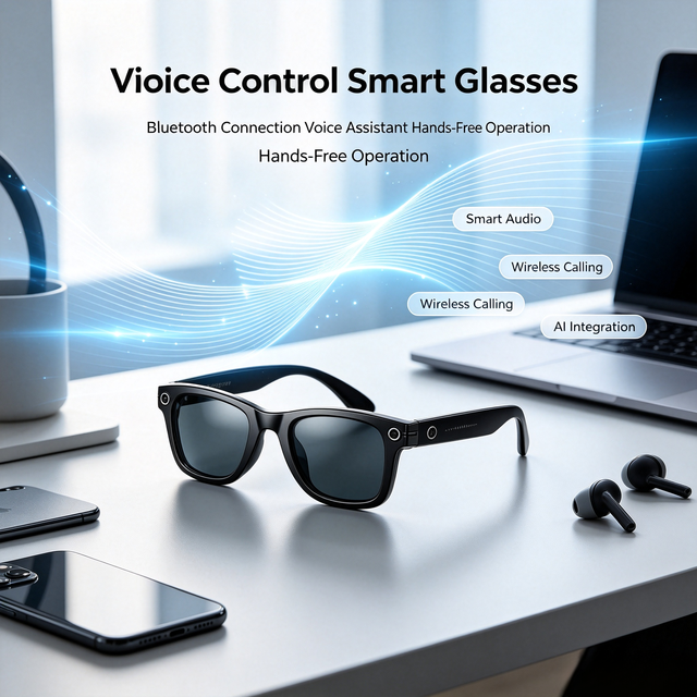 AI Smart Glasses with 4K Video Camera IP65 Waterproof Translation Function Voice Assistant WiFi
