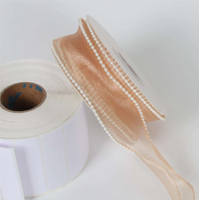 Ruban en organza transparent avec perles de 4 cm, ruban en fil de queue de poisson pour bouquet de mariage, boîte cadeau, emballage de gâteau, décoration de nœuds