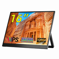 Moniteur portable AHXJKA 16 pouces 1920x1200 144Hz IPS à taux de rafraîchissement élevé pour jeux, compatible Windows, Mac et consoles