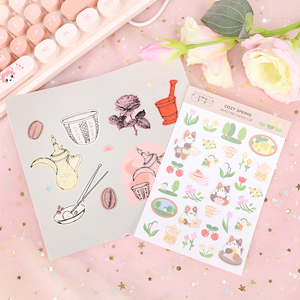 Personnalisable imprimé mignon coréen dessin animé déco autocollants résistant aux UV PVC adhésif vinyle Goo <span class=keywords><strong>carte</strong></span> découpé papier Journal <span class=keywords><strong>cadeau</strong></span> - Product Image 1