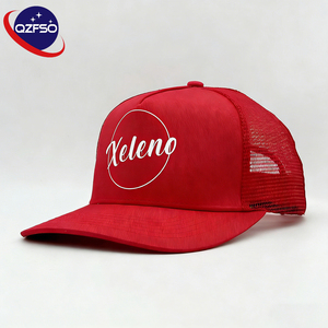 QZFSO Wholesale Custom High Quality Printing logo Summer 6 Panels Camo Baseball Cap Embroidery Mesh Hip Hop Trucker Hats for Men - Product Image 1