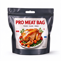 Op maat bedrukte staande pouch voor gekookt vlees, food grade composiet verpakking met hanggat, verpakking voor gebraden kip voor de detailhandel