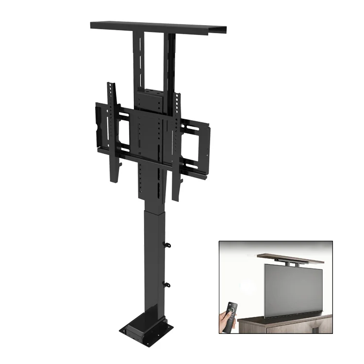 New 32-70 inch Motorized Vertical Height Adjustable TV Lift Remote Control Smart Electric System cabinet TV stand with cover