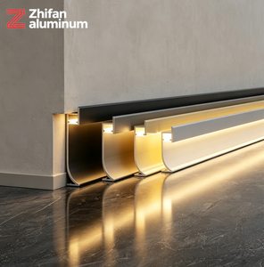 Recessed Led Modern Water Resistant <b>Skirting</b> <b>Board</b> Aluminum Baseboard Bottom Indirect Lighting Channel Flush Hidden Shadow - Product Image 1