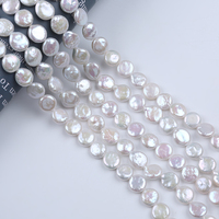 Perles d'eau douce naturelles Zhuji de qualité AA, blanches, 10-11 mm, en forme de pièce de monnaie, certifiées par un tiers, vente en gros