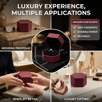 Boîte hexagonale de luxe pour bijoux, emballage rigide personnalisé, design unique et élégant