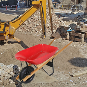 75l 5cbf 200kg क्षमता अमेरिकी लकड़ी के हैंडल धातु ट्रे निर्माण भारी ड्यूटी व्हील बैरो - Product Image 1