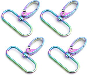 Metal Rainbow Swivel <b>Snaps</b> <b>Hooks</b> With Rainbow D Rings And Tri Glides Rainbow Purse Hardware Slide Buckles - Product Image 1