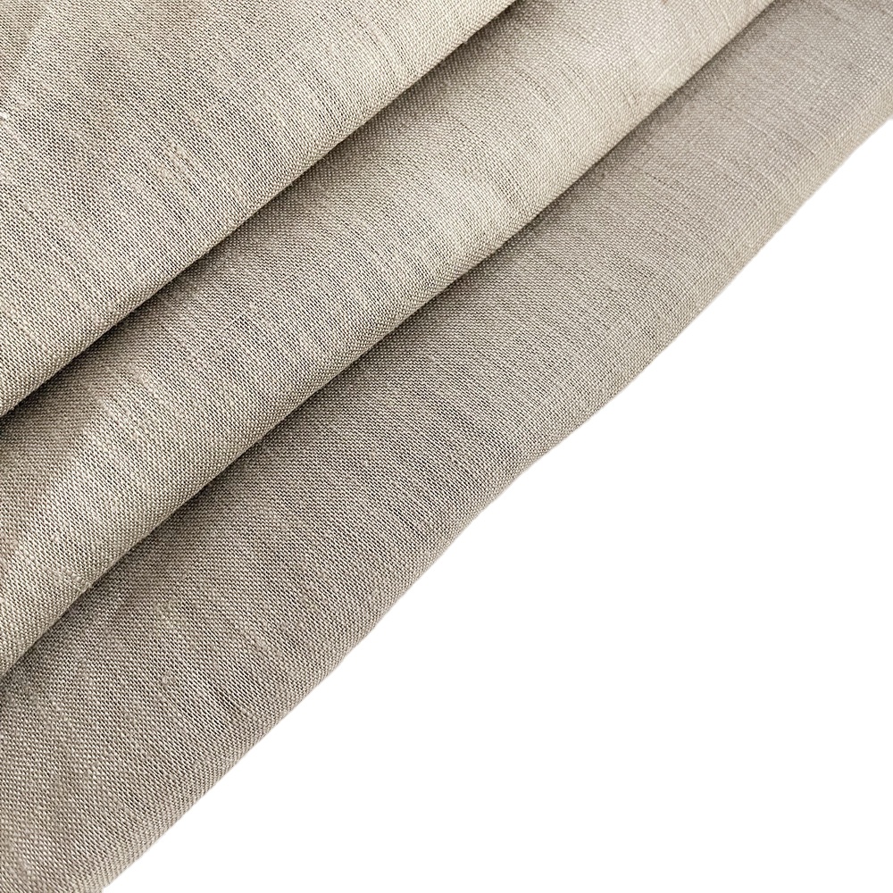 Простая однотонная льняная ткань среднего веса, мягкая однотонная льняная ткань для одежды