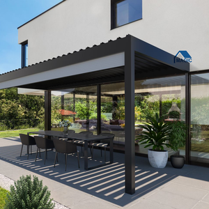 Pergola fixe en aluminium magique, imperméable et résistante au vent, structure durable <span class=keywords><strong>pour</strong></span> jardin, patio, balcon - Product Image 6