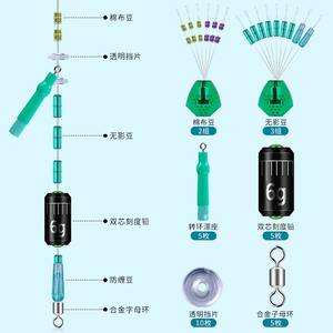 JQWYT1 Equipo de Pesca en Roca Marina con Cuentas Deslizantes, Kit de Flotador con Núcleo de Plomo de 6g para Lanzamiento Largo, Accesorio para Conjunto de Línea - Product Image 1