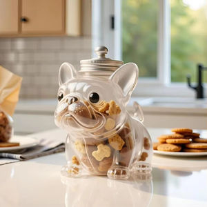Cute <b>Dog</b> Themed Glass Snack <b>Jar</b> Food Storage Container Snack Container With Lid For Kitchen Design For <b>Dog</b> <b>Treat</b> Snack Canister - Product Image 4
