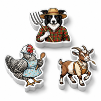 Stiker Hewan Berpakaian Vintage Kustom Tahan Air Perekat Sendiri Potongan Presisi Stiker Vinyl Ayam Berpakaian Kartun Lucu untuk Laptop