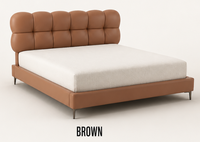 Cadre de lit rembourré moderne avec tête de lit douce et rembourrée, mobilier de chambre à coucher de luxe, lit plateforme en tissu pour la maison, l'hôtel, l'appartement