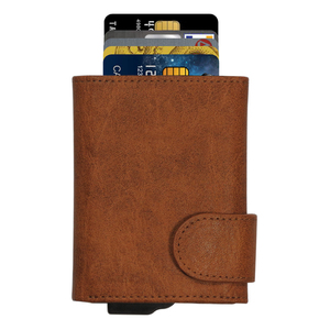 <b>RFID</b> <b>blocking</b> <b>wallet</b> Slim PU leather money clip Anti-theft card holder Nylon lining short <b>wallet</b> - Product Image 2