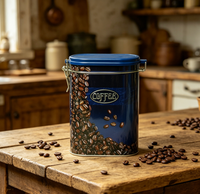 Boîte en métal ovale hermétique pour café et thé, personnalisable, avec couvercle à charnière, plusieurs couleurs JH