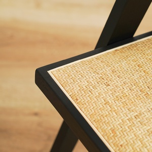 Sillas de comedor modernas para exteriores, reposabrazos de respaldo de ratán auténtico de madera maciza, superventas para hogares, cafeterías, fábrica, producción en masa - Product Image 6