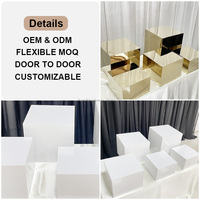 Lot de 5 cubes de présentation carrés blancs en acrylique pour buffet, présentoirs empilables en lucite pour aliments, socles de présentation pour fêtes