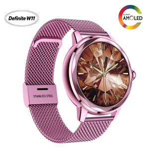 Montre connectée pour femme Definite 1.19'' TFT avec fonction d'appel Bluetooth W11-208 IP67 130mAh, détecteur de fréquence cardiaque et d'oxygène sanguin, texture métallique, couleur violette - Product Image 2