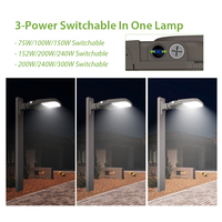 CGT 240W 150W 100W Projecteur LED type Shoebox, facile à intégrer en stock, 277V AC, 150LM/W de luminosité, avec gradation par cellule photoélectrique pour allées et parkings