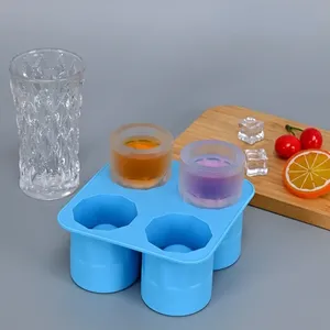 Cấp thực phẩm 4 cup Shape Silicone <span class=keywords><strong>Ice</strong></span> Cream Cubes khuôn shooters Glass mùa hè Bar Đảng bia uống công cụ phụ kiện bán buôn Maker - Product Image 2