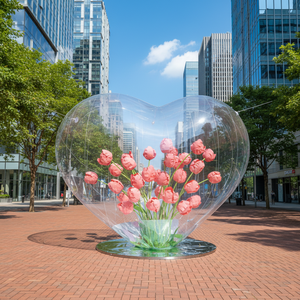 Globo Inflable Transparente de PVC con Luz Cálida y Patrón de Corazón, Inflables Publicitarios Imprimibles - Product Image 5