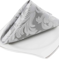 Serviette en polyester jacquard transfrontalière personnalisée haut de gamme pour hôtels, mariages, banquets et restaurants, pliée carrée, motif floral au crochet