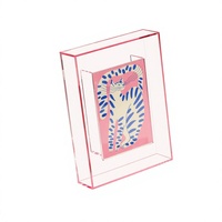 Support de Présentation de Photos et Cartes Postales en Acrylique Haute Transparence avec Design Creux Double Couche pour Illustration de Bureau