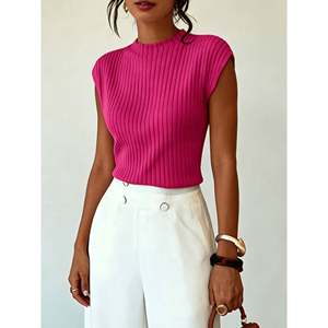 เสื้อกั๊กถักแขนกุด สีเบจ เอเชียน S(44) เสื้อแฟชั่นผู้หญิง - Product Image 2