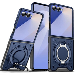 Support tout-en-un pour Samsung pour Galaxy <span class=keywords><strong>ZFlip</strong></span> 7 Armor Design Résistant aux chutes TPU PC Housse de téléphone Grip Mobile Phone Shell - Product Image 1