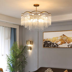 Candelabros de cristal de altura ajustable, luz colgante de borla de tamaño medio para sala de estar, decoración de Hotel, iluminación decorativa - Product Image 5