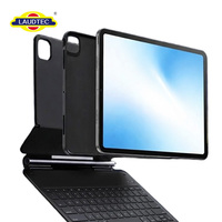 Clavier sans fil Laudtec BT avec pavé tactile pour iPad Air/Pro 11 pouces (M2/M4) 11e génération (1ère-4ème génération) Ultra fin inclinable