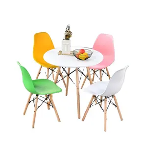 Современная мебель для дома, набор обеденных стульев, набор из 4 деревянных столов и стульев, обеденный стол, круглый обеденный стол