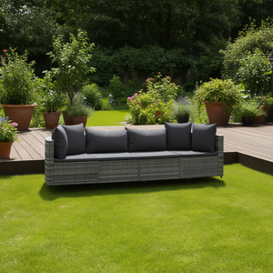 Juego de Sofás para Patio en Gris Antracita, Muebles de Jardín con Cojines, Resistentes a los Rayos UV, de Ratán PE Impermeable, Diseño Elegante - Product Image 2