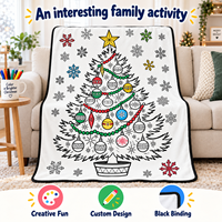 Couverture à colorier pour sapin de Noël, motif flocon de neige, pour coloriage manuel, idéale pour la maison ou comme cadeau