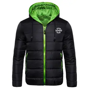 Produttori di abbigliamento per cappotti a bolle calde all'aperto all'ingrosso giacche imbottite con cappuccio invernale personalizzate per uomo