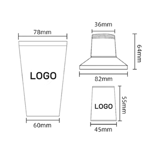 Gobelet mélangeur jetable en plastique pour <span class=keywords><strong>Bubble</strong></span> <span class=keywords><strong>Tea</strong></span>, cocktail et jeux de boisson, avec échelle graduée et couvercle - Product Image 2