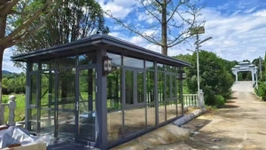<span class=keywords><strong>Pergola</strong></span> motorisée en aluminium, écologique, imperméable, pour l'extérieur, avec verre <span class=keywords><strong>coulissant</strong></span> et <span class=keywords><strong>rideau</strong></span> rétractable - Product Image 4