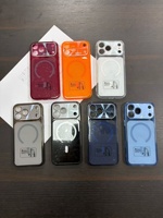 Coque de téléphone magnétique 2.0 à grande fenêtre avec anneau en C antichoc pour iPhone séries 11-18, rouge cerise et bleu lointain