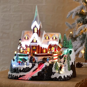 Wholesale Musical LED Light up Animated with Turning Skaters <b>Christmas</b> Village Houses for <b>Christmas</b> Decor and Gift - Product Image 4