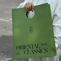 Sac en papier personnalisé de haute couture, nouveau style, avec poignée ronde, pour cadeau de café à emporter, avec impression de logo.