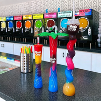 Gobelet à slush ondulé en spirale, réutilisable, en plastique, grande taille, pour la plage, les pique-niques, les fêtes au bord de la piscine et les smoothies – Offre estivale !