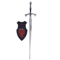 Dark Sisters Daemon Dragon Family Sword pour Game of Thrones Arme en métal non aiguisée avec Ice Fire Cross Theme Engraved Prop